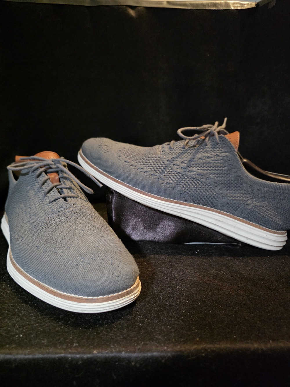 Cole Haan Men's Knit Lace-Up Casual Shoes in Gray Size 10.5